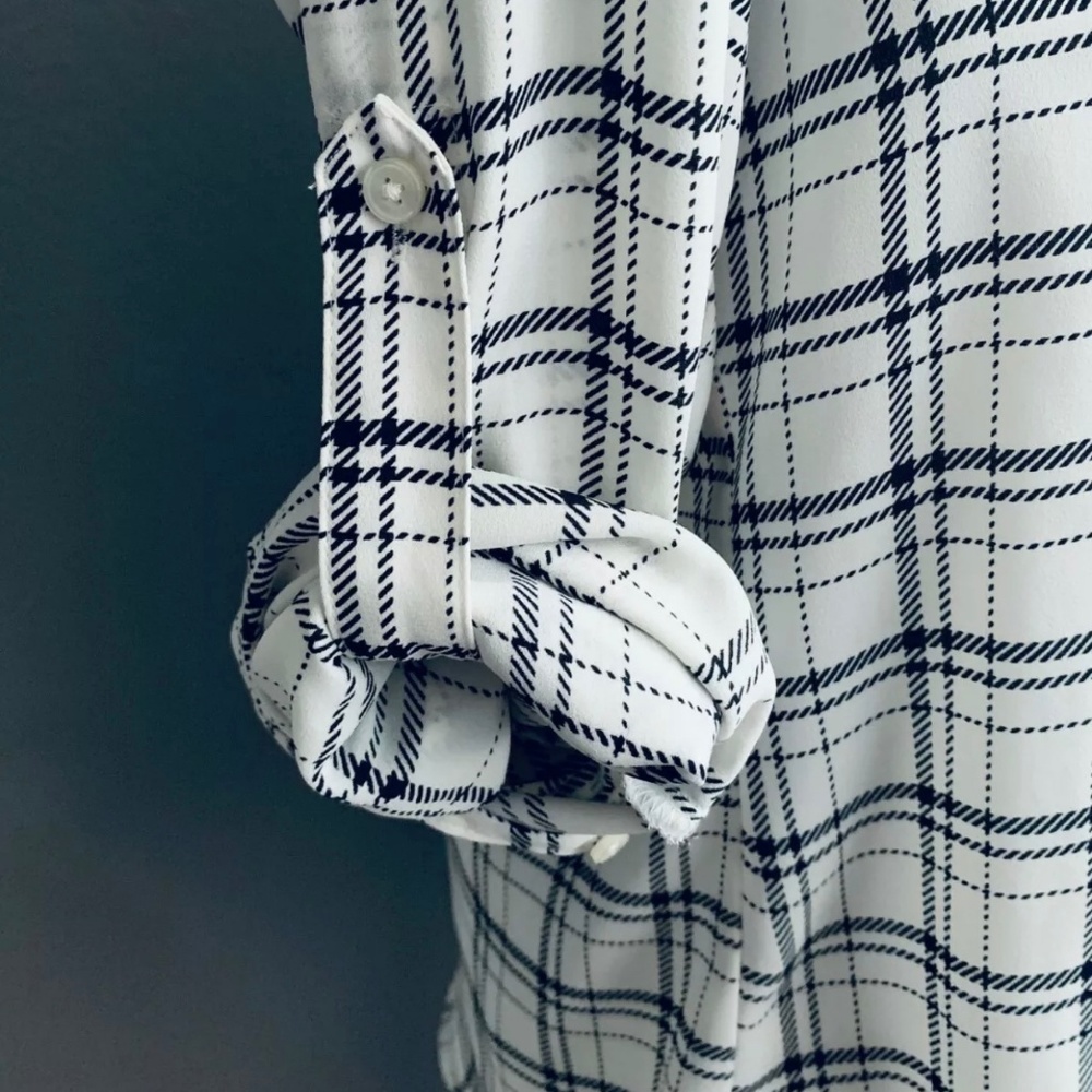 Express Plaid Button Down Blouse - image 4